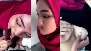 Ukhti Hijab Merah Minta Crot Full di Mulutnya